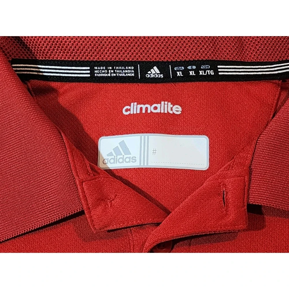 Adidas Men's‎ Climalite Polo Shirt, Size XL, Red, Short Sleeve, Golf Shirt
